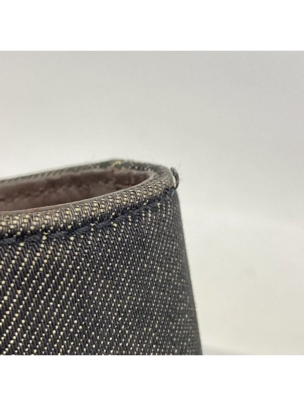 Chanel Tote Denim Black Brown Gold